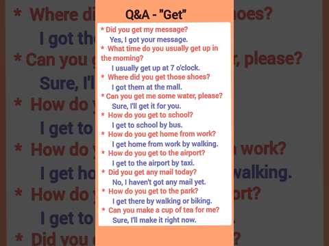 Get – English Speaking Practice #englishspeakingpractice #englishconversation