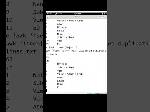 Remove non-juxtaposed duplicate lines in Ed #coding #linux #ed