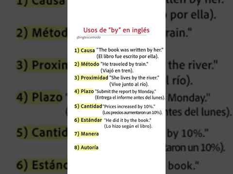 Los 8 usos más comunes de la palabra “by” en inglés | #aprenderingles #ingles #shorts