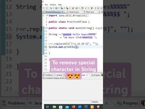 Remove Special character in string in Java#viral#shorts