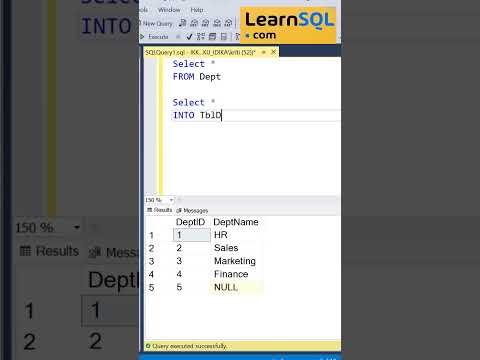 SQL Tip | Create New Table From Existing Table  #sqltips