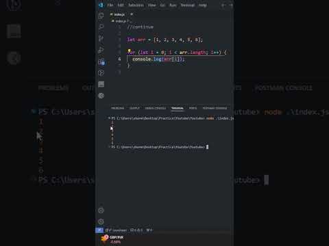 Understanding JavaScript Continue Statement || #ytshorts #coding #javascript