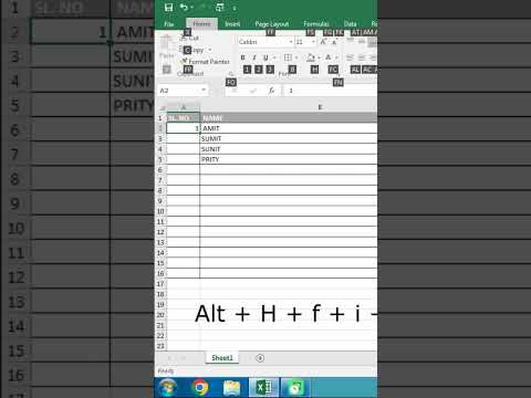 Excel trick shrots in hindi by SabOnlineHai Shorts 1 (Alt+H+F+I+S) #excel #exceltips #exceltricks