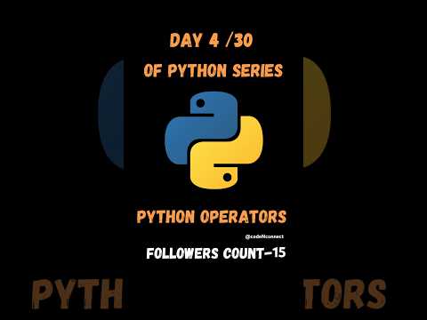 Day 4/30 python operators , #trending #education #computerscience#coding #pythonforbeginners#coding