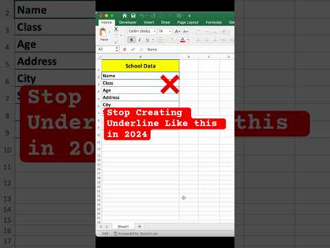 Excel Tricks | interview questions | Underline _____ in a seconds / Quick Tips #shorts #excel