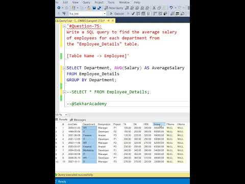 SQL Interview Question 75 || #sql #oracle #mysql #coding #interview #shorts #reels @SekharAcademy1