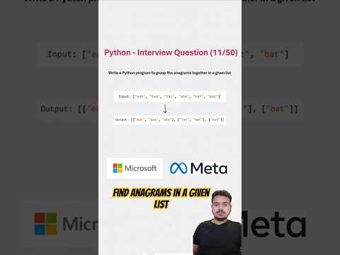 Python Interview Question: Group Anagrams in given list!!  #coding #programming #interviewquestions