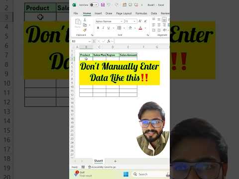 Don’t Enter Manually in Excel‼️Instead Use Amazing Trick | Day 18 | Excel Learning #excel #shorts