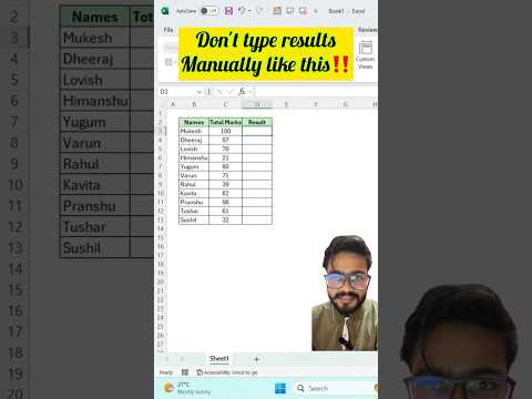 Don’t type results in Excel‼️Instead Use Amazing Function #exceltips #exceltutorial #excel #shorts