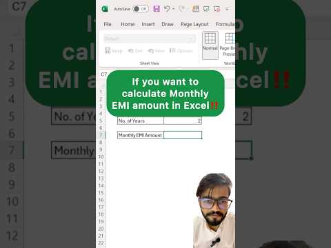 How to Calculate EMI in Excel‼️Use Amazing Function #exceltutorial #exceltips #shorts #excel #emi