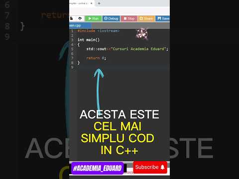 CEL MAI SIMPLU PROGRAM IN C++ ✍️. Partea 1👀. Biblioteca iostream. #cplusplus #programare #shorts #it